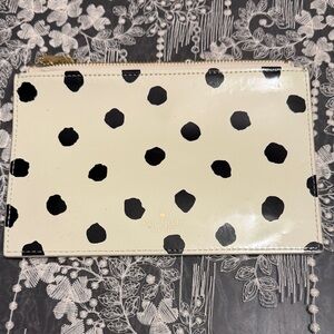 Kate Spade Black and Cream Polka Dot Pouch